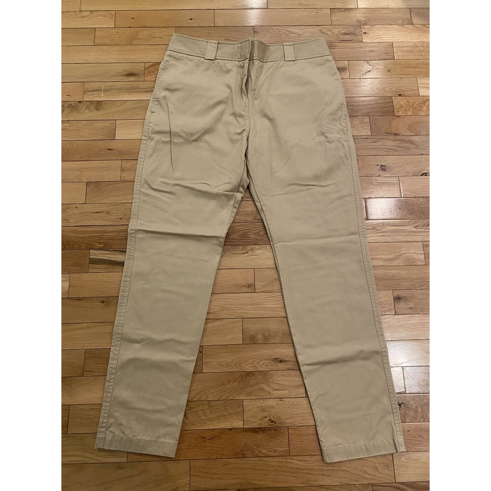 Saint Art Khaki Trousers Women Large Nessa Tan Cotton Tencel Straight Leg Pants‎